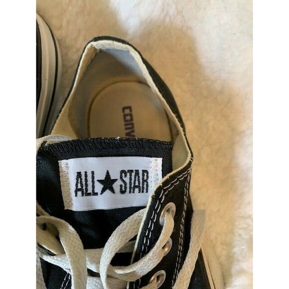 Converse Size 10 Mens All Star Black Sneakers Shoes Low Top Lace Up - Picture 10 of 10